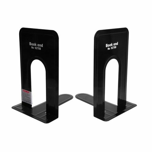 Держатель ограничитель подставка для книг 2 штуки металлические черные 19х158х135см 522₽