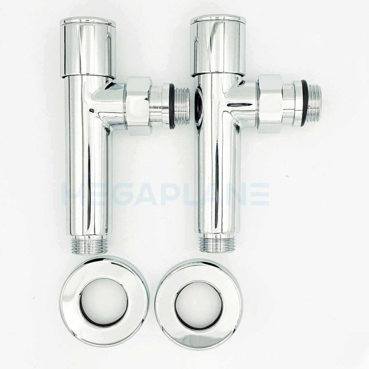 фото Кран для полотенцесушителя угловой (круглый), (хромированный) 1/2" ш/ш (нар./нар.) TIM KV01-LMM022-( 2 шт. )