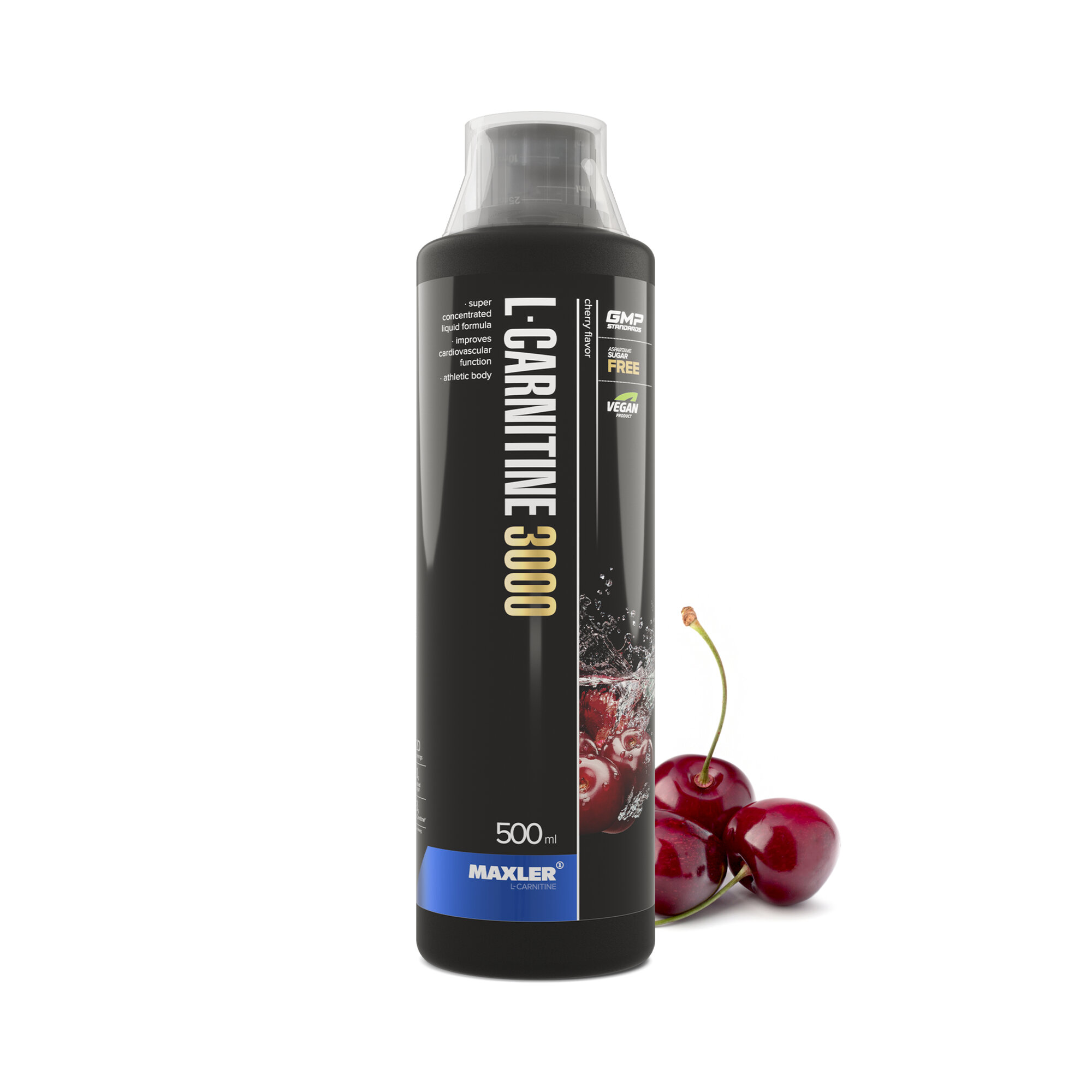 Л-Карнитин Maxler L-Carnitine 3000 - Вишня, 500мл - Концентрированная жидкая формула - 3000 мг в порции