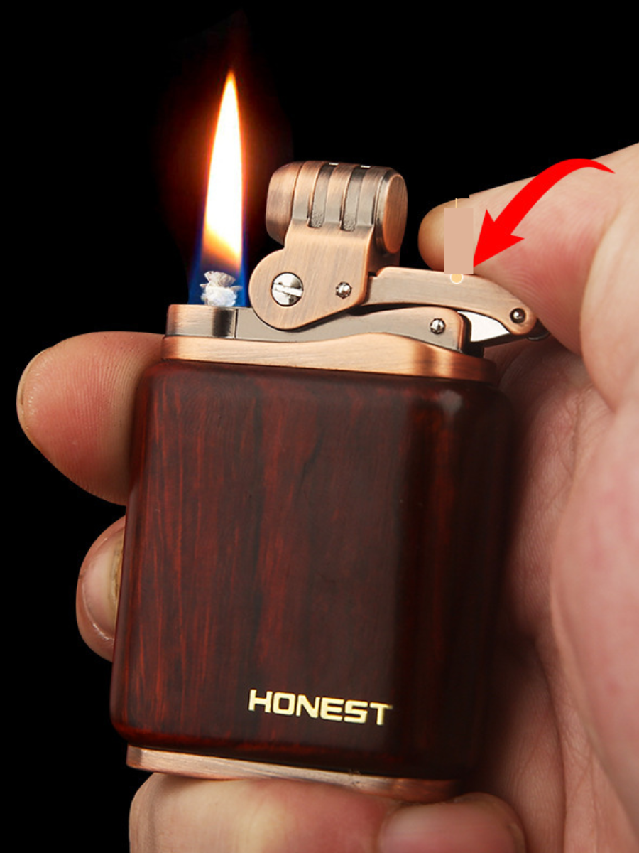 Наборы Для Розжига Зажигалка бензиновая подарочная Красное дерево Honest, не заправлена