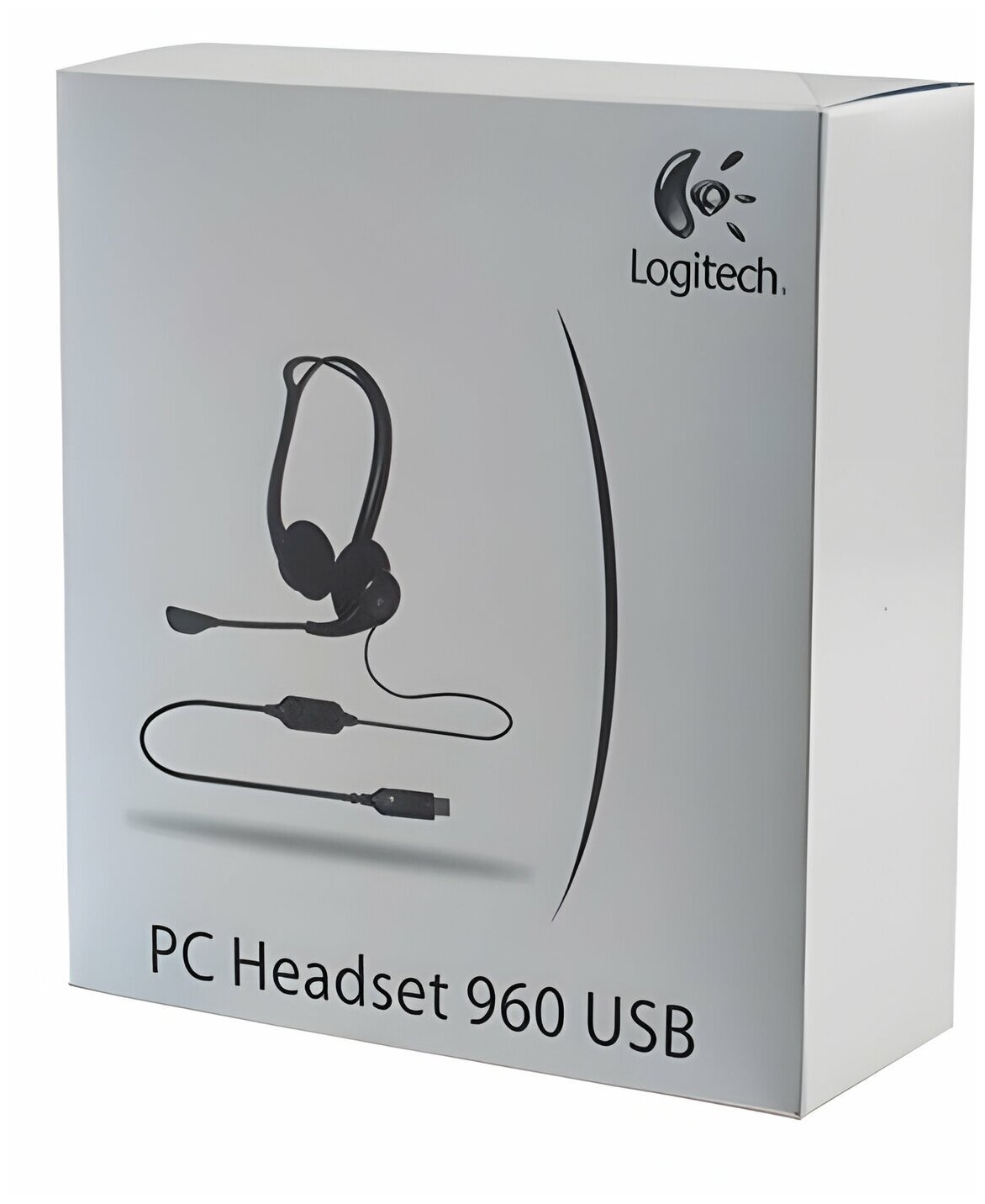 Logitech Гарнитура 960 Headset, для контактных центров, регулятор громкости, выкл. микрофона, USB, 2.4 м, черный — фото 1