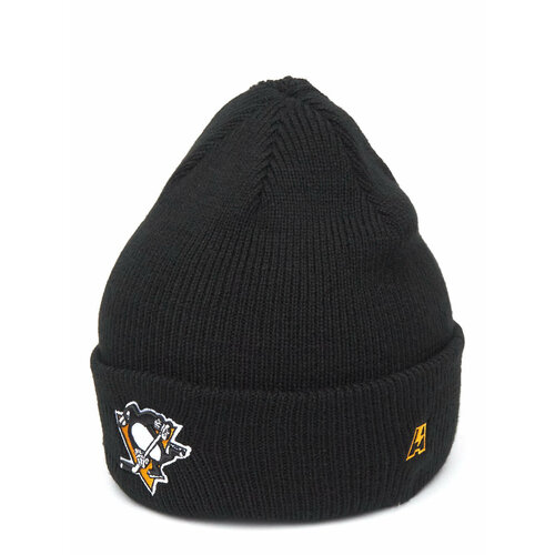 фото Шапка-бини atributika & club pittsburgh penguins для взрослых и детей, размер 55-58, черный