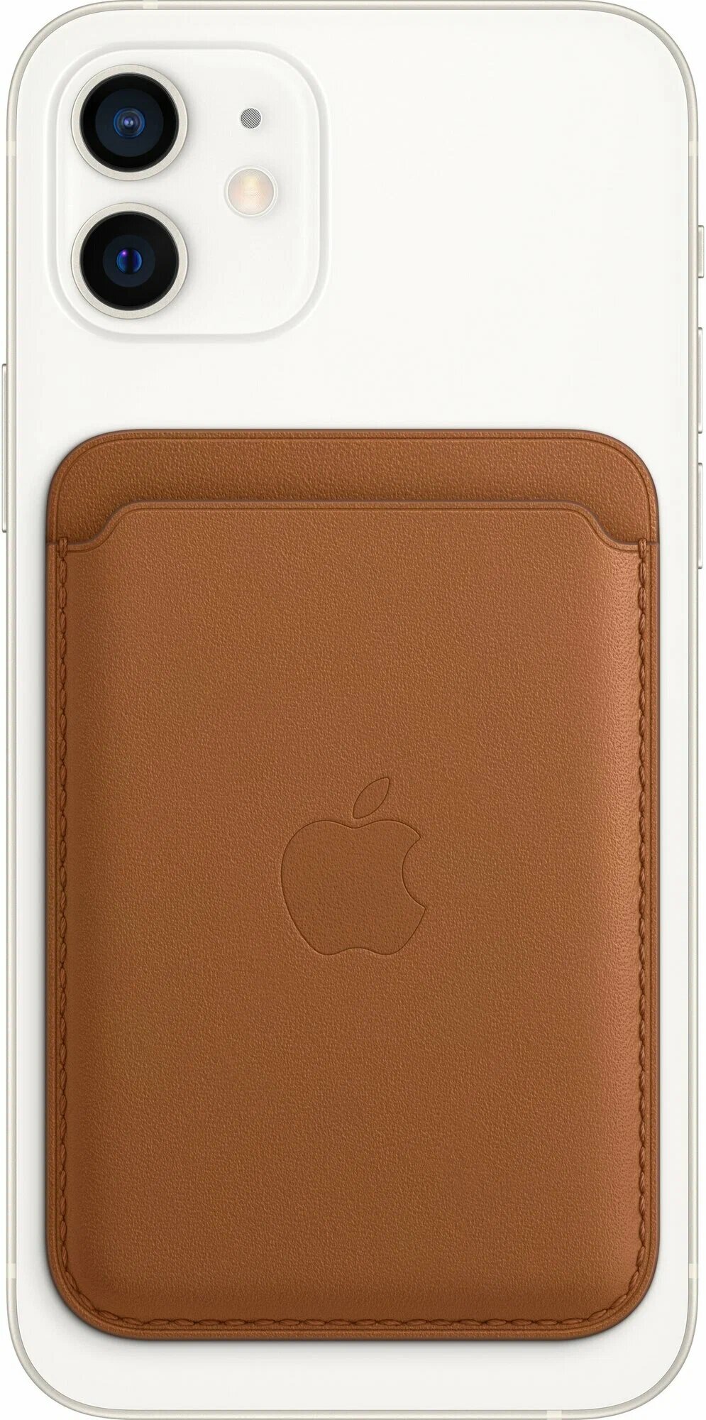 Кошелек-бумажник Apple Leather Wallet, для iPhone, коричневый — фото 1