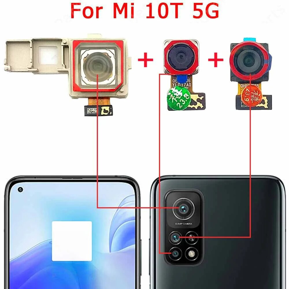 Камеры Заднего Вида Xiaomi Задняя камера для Xiaomi Mi 10 Lite 10T Pro 5g Mi10Lite Mi10T Mi10TPro, модуль камеры, вид сзади, запасные части, Mi 10T Pro Ultrawide