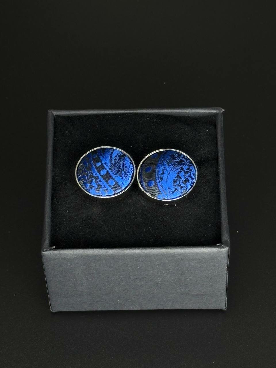 Запонки Tonali Baie, серебряный, синий — фото 1