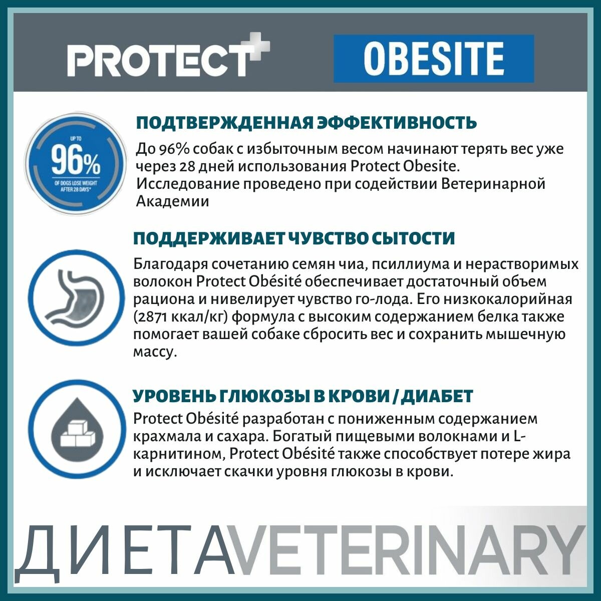 Сухой лечебный корм для взрослых и пожилых собак Flatazor Protect+ Obesite, ветеринарная диета для собак с лишним весом, c сахарным диабетом, Франция, 12кг. — фото 1