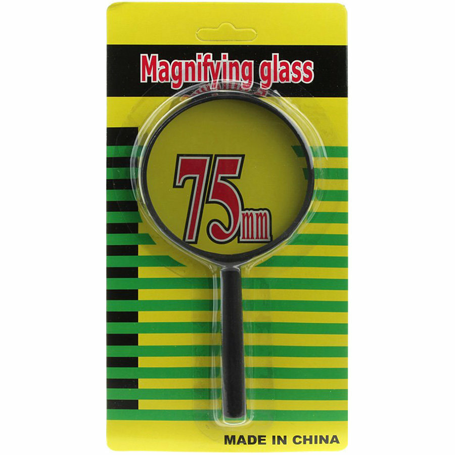 Лупа 75мм классик на блистере 2х кратная для домашнего использования — фото 1