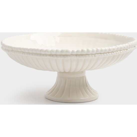 Блюдо Anna Lafarg Tulip 17 см на ножке керамика белый (ANLAF-FDW-201124)