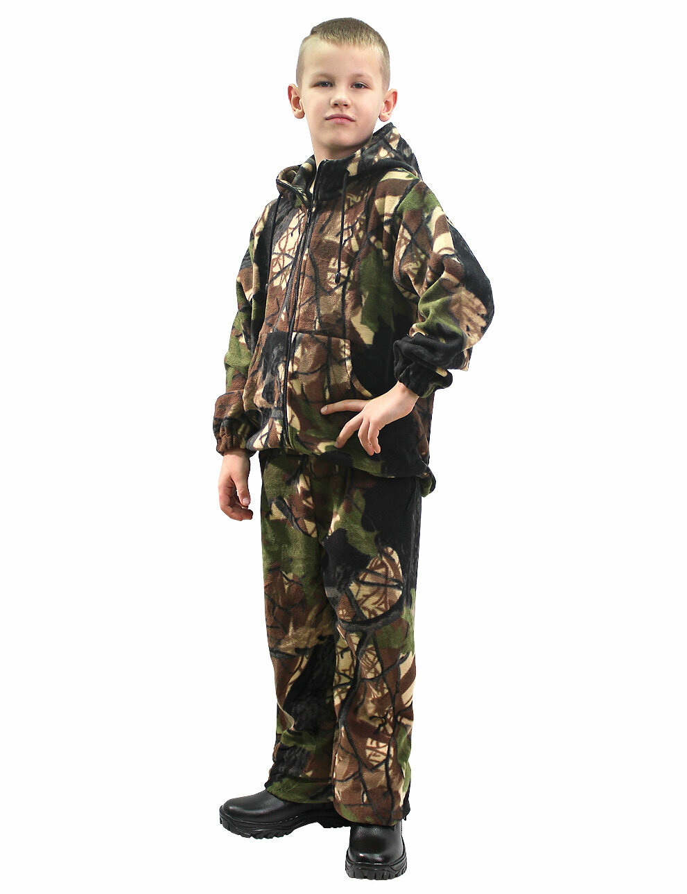 Комплект одежды Компания БВР флисовый утепленный размер 32/134 коричневый зеленый хаки