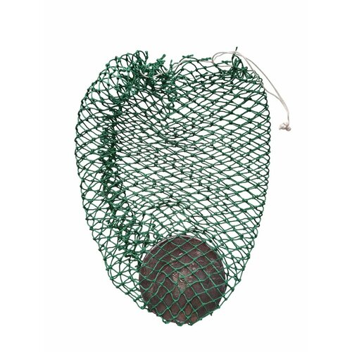 Кормушка-сетка с грузом / Кошель для рыбалки. 3 л. Сетчатый мешок (ячейка 12мм*12мм). Кормушка сетка рыболовная 300 гр. Диаметр груза 100 мм.