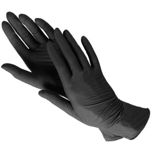 Перчатки одноразовые гипоаллергенные медицинские нитриловые Foxy Gloves неопудренные черные M 50 пар 100 штук