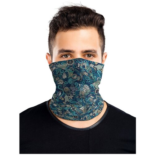 фото Универсальный бафф маска "морской космос" 2шт joyarty