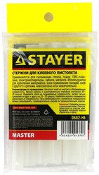 STAYER Cristal 1х100 мм, 6 шт, Универсальные клеевые стержни прозрачные, (0682-H6)