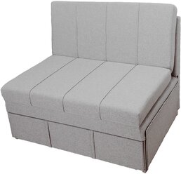 Прямой диван-кровать StylChairs Сёма 90 без подлокотников, обивка: ткань рогожка, цвет: светло-серый