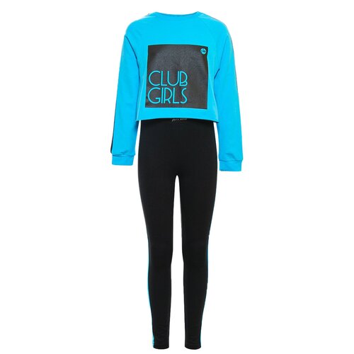 фото Спортивный костюм nota bene размер 152, черный/голубой