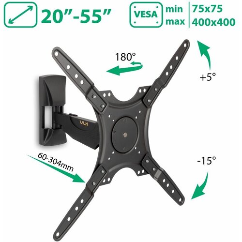 кронштейн на стену vlk trento 42 черный Кронштейн на стену VLK TRENTO-23, черный