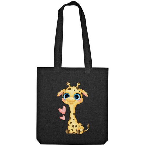 Сумка шоппер Us Basic, черный сумка влюбленный жираф фиолетовый