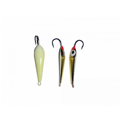 Блесна Пирс Окуневая М 1К зимняя со светонакопителем и глазком 25г латунь 380₽