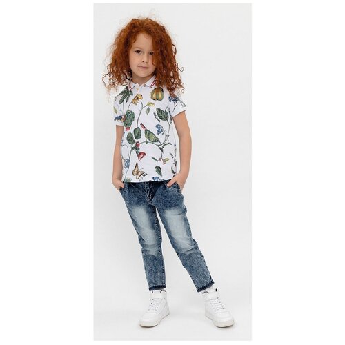 фото Поло gulliver, размер 116, белый