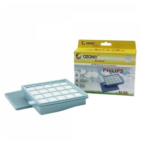 OZONE Фильтр HEPA H-34, 1 шт. фильтр для пылесоса philips powerpro active и compact fc8058 01 fc8630 fc8639 fc8640 fc8649 fc9520 fc9529 fc8670