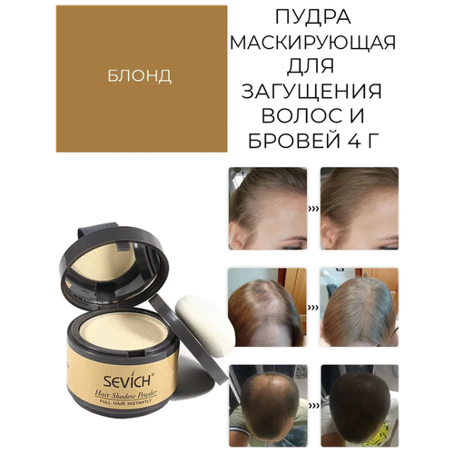 SEVICH Пудра маскирующая Hair shadow, блонд, 4 г пудра для волос sevich 12 г компактная водостойкая 3 цвета