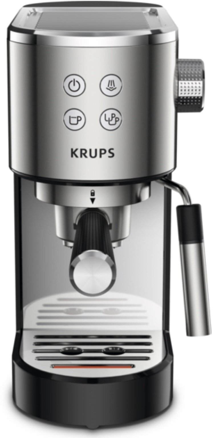 Кофеварка рожковая Krups Virtuoso XP442C11, черный/нержавеющая сталь