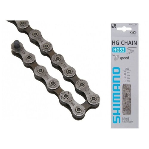 Запчасть SHIMANO Цепь Shimano Deore, HG53, 9ск, амп.пин (1шт) Всесезонный 114 - shimano цепь shimano xt hg93 9ск 114 зв амп пин 1шт