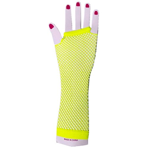 фото Перчатки сеточка цвет жёлтый свадебный бум