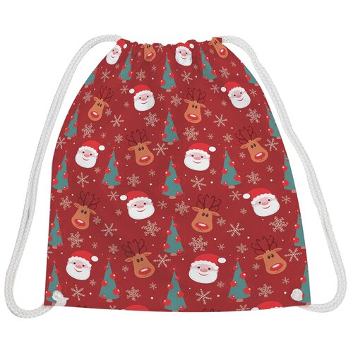фото Joyarty рюкзак-мешок санта в снежинках (bpa_52793) красный