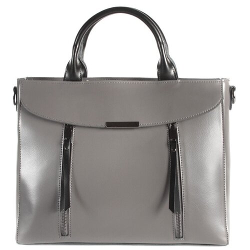 фото Сумка женская натуральная кожа meyninger а-св-8252/серый, модель сэтчел