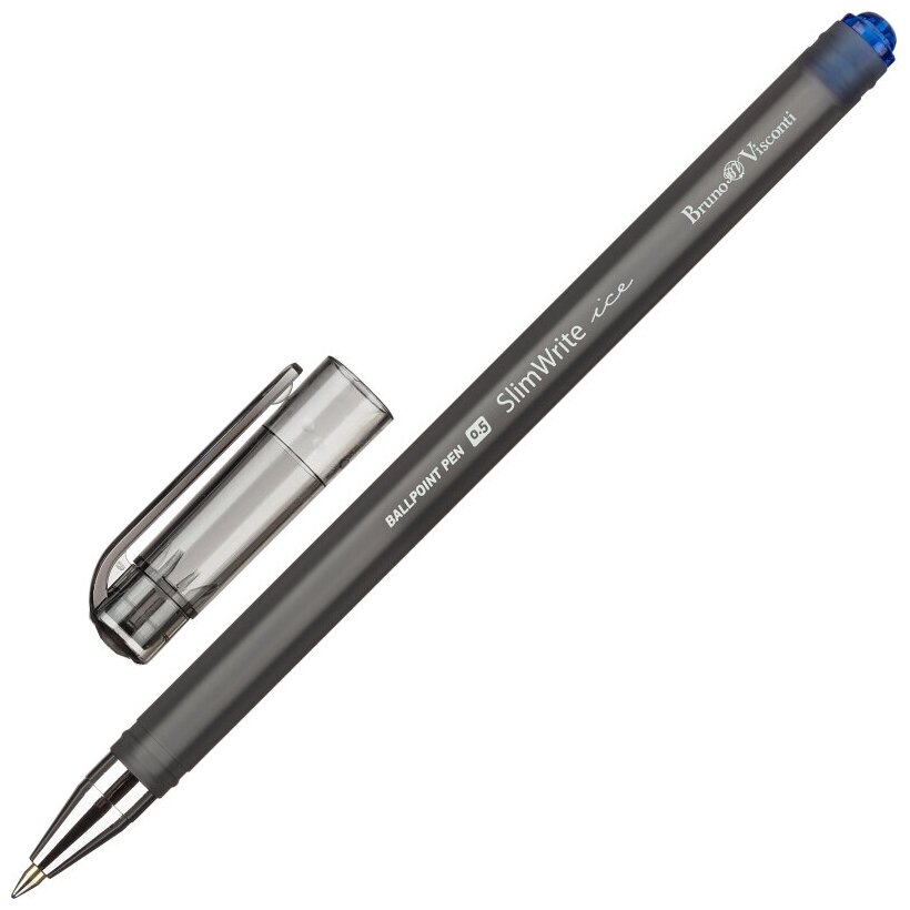 Ручка шариковая SlimWrite. Ice, синяя Bruno Visconti - фото №1