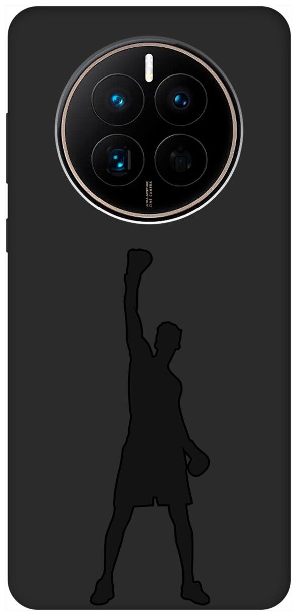 Матовый чехол Boxing для Huawei Mate 50 / 50E / Хуавей Мейт 50 / 50Е с 3D эффектом черный
