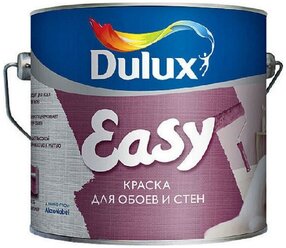 Краска акриловая Dulux Easy влагостойкая моющаяся матовая белый 2.5 л