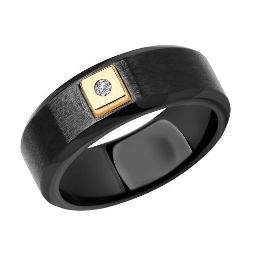 фото Золотое кольцо sokolov 6015089 с бриллиантом и керамикой diamant-online