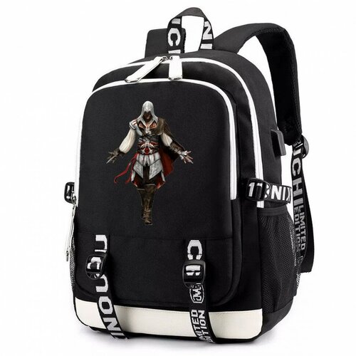 Рюкзак Ассасин (Assassins Creed) черный с USB-портом №2 рюкзак ассасин assassins creed черный 5