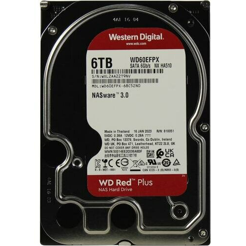 Жесткий диск WDC SATA 6TB 6GB/S 256MB RED PLUS WD60EFPX