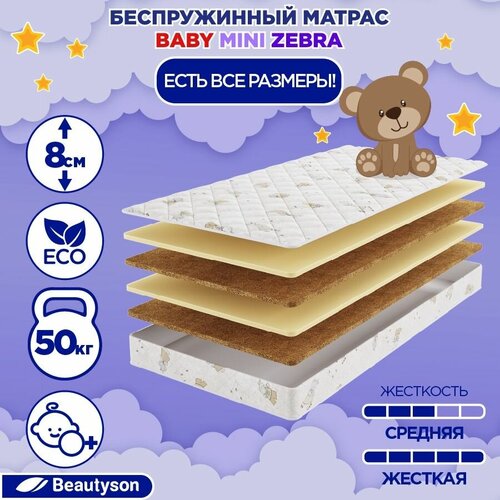 Детский матрас BeautySon Baby Mini Zebra 60x115