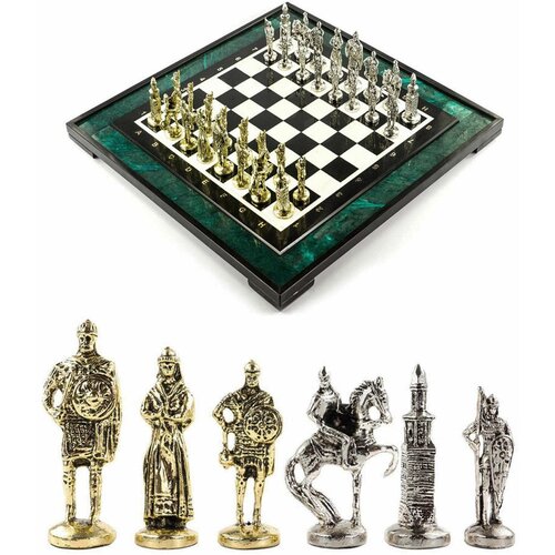 Эксклюзивные шахматы Русь доска 47х47 см змеевик 121025 шахматы эксклюзивные селенус темная доска