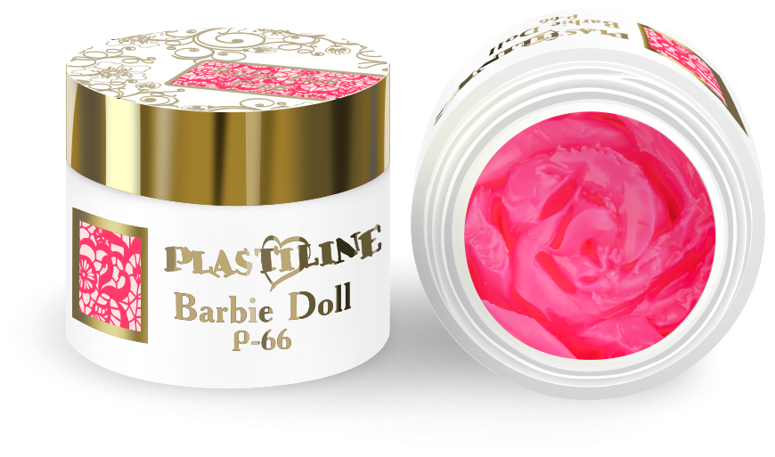 Гель-пластилин для лепки на ногтях, гель для дизайна, цвет неоновый розовый P-66 Barbie Doll, 5 мл.