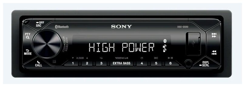 Магнитола Sony DSX-GS80 DSP, USB, BT, 3RCA, FLAC, мультицвет 4*100Вт