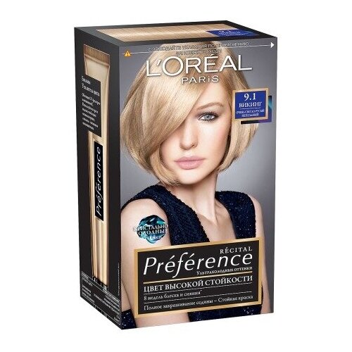 Краска для волос L'Oreal Paris Preference, тон 9.1, Викинг (A8454875/A8454874/A8454801)