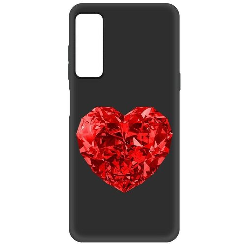 Чехол-накладка Krutoff Soft Case Рубиновое сердце для TCL 20L черный чехол накладка krutoff soft case рубиновое сердце для honor x8a черный