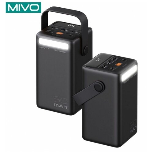 Внешний аккумулятор высокой ёмкости Mivo MB-500Q 50000 mAh с быстрой зарядкой и фонарем внешний аккумулятор 50000 mah с быстрой зарядкой powerbank для телефона универсальный