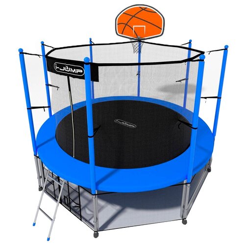 Каркасный батут i-JUMP Basket 12FT 360х360х240 см , blue каркасный батут evo jump inside 12ft 366х366х265 см blue