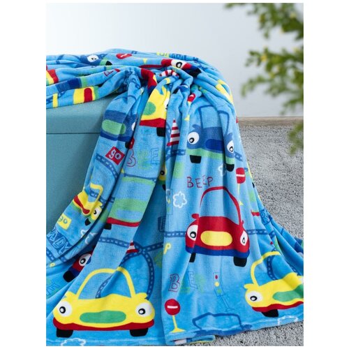 фото Плед multicolor race, детский, голубой размер 1.5 guten morgen