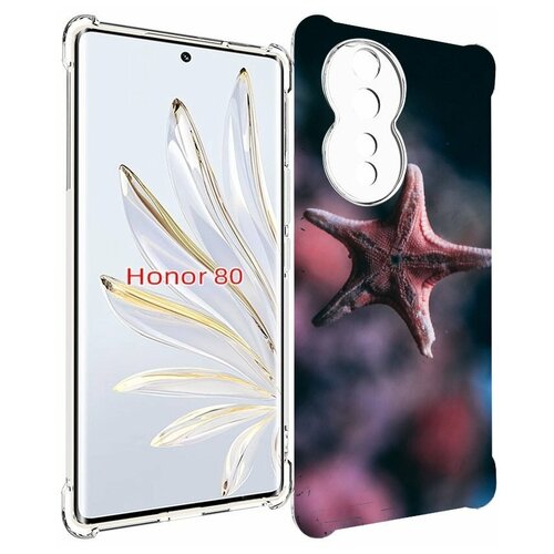 Чехол MyPads морская-звезда---starfish для Honor 80 задняя-панель-накладка-бампер чехол mypads морская звезда starfish для honor play 30 задняя панель накладка бампер