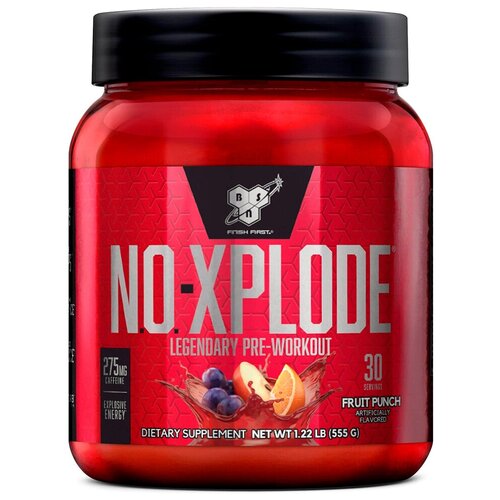 bsn n o xplode legendary pre workout со вкусом фруктового пунша 555 г 1 22 фунта Предтренировочный комплекс BSN N.O.-Xplode фруктовый пунш 555 г 1 шт.