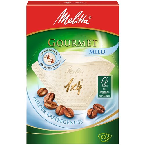 Фильтры бумажные Melitta д/заварив.кофе 1х4/80 Гурмэ Милд