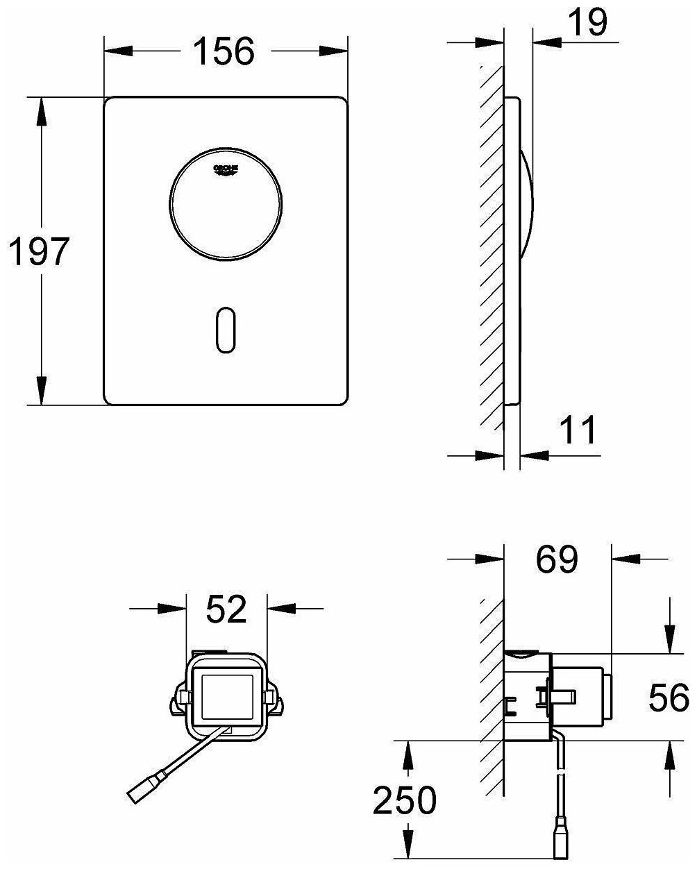 Клавиша смыва для унитаза Grohe Tectron Skate 37419000 - фото №8