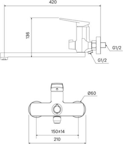 Смеситель для ванны Iddis Esper (ESPSB00i10WA)